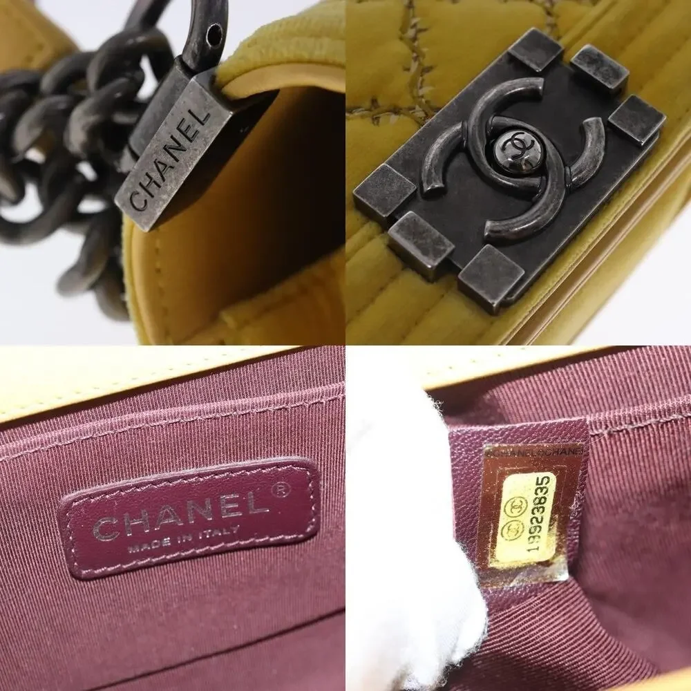 Chanel Matelasse 20 Chain Boy Shoulder Bag Yellow